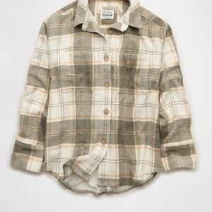 American Eagle  Checkered Button-AE FLEECE SHACKET